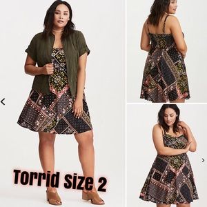 Mixed Print Challis Tank Dress